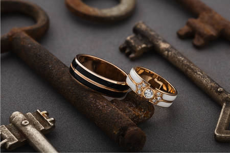 Wedding rings and old keys