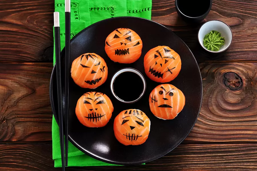 Halloween temari sushi