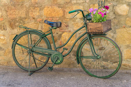 Sokakta eski bisiklet