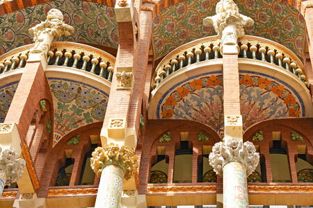 Architektur des Palastes der katalanischen Musik