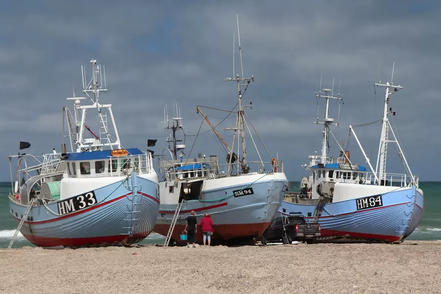Boten op het strand