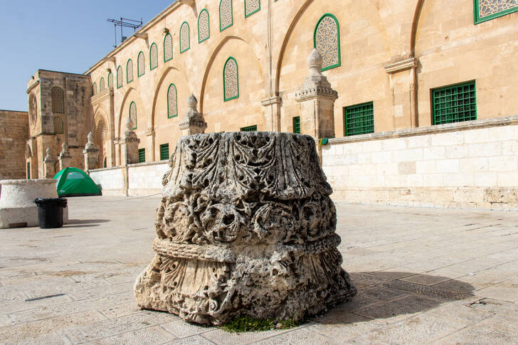 Courtyard of the El Aqsa Mosque in Jerusalem