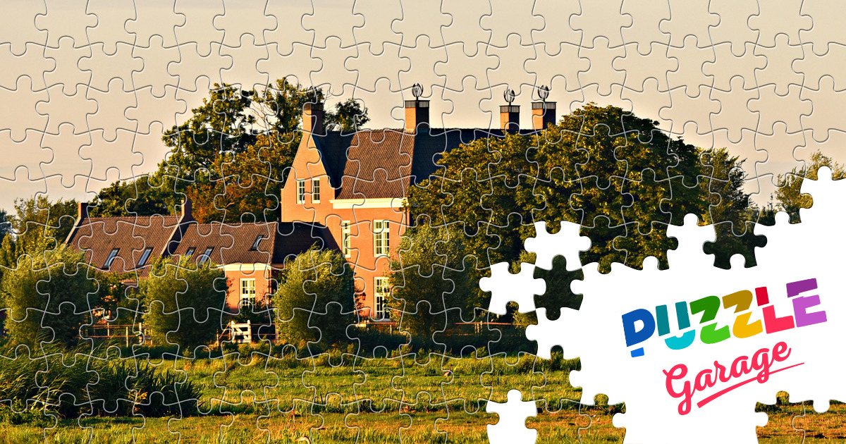 Manor by the river Jigsaw Puzzle (Countries, Netherlands) Puzzle Garage