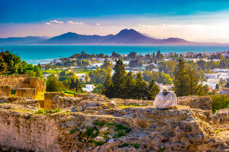 Uitzicht op de Birsa-heuvel, Tunesië