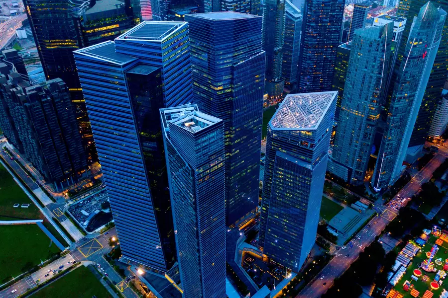 Gratte-ciel de Singapour la nuit