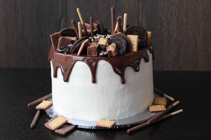 Kage med chokoladeglasur