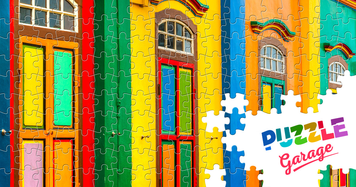 Colorful building facade Jigsaw Puzzle (Countries, Singapore) Puzzle