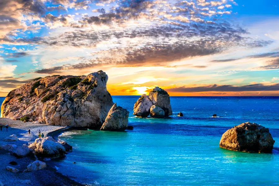 Aphrodites Felsen bei Sonnenuntergang