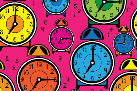 Multicolored alarm clocks