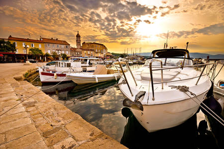 Boats at the pier of the island of Krk