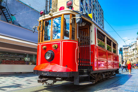 Retro tram in Istanbul