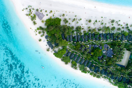 Vue aérienne des Maldives
