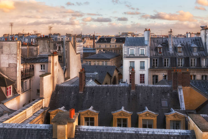 Houses in the historic center of Paris