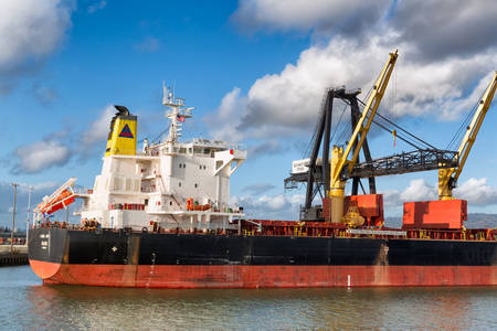 Cargo ship in port