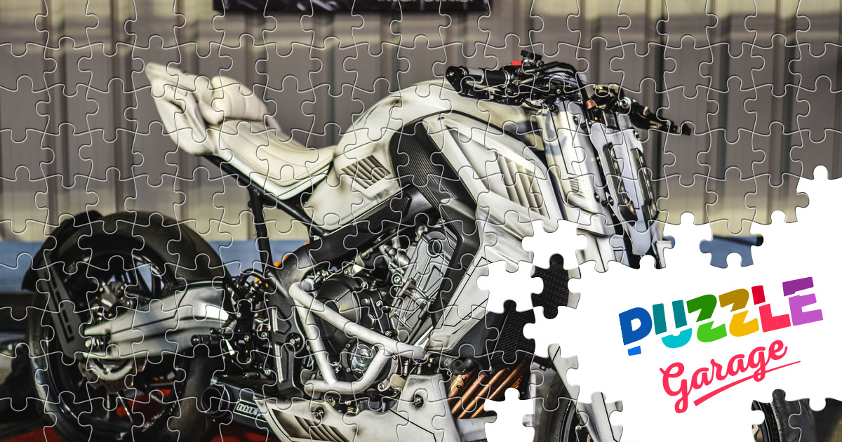 White sport bike Jigsaw Puzzle (Technics, Moto) | Puzzle Garage