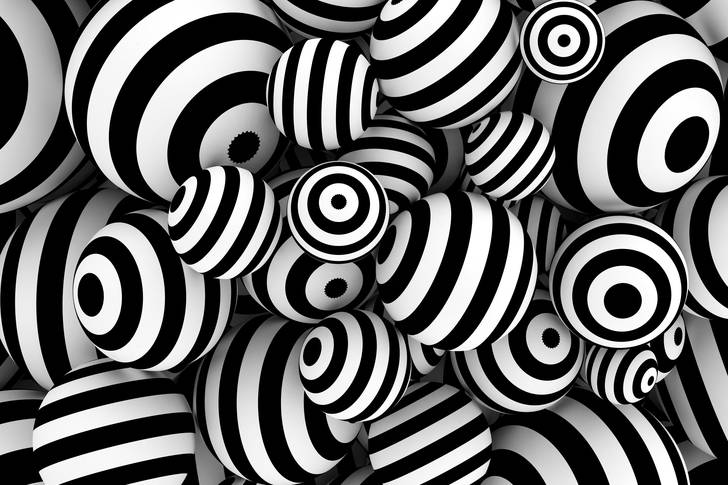 Abstraction with black and white balls