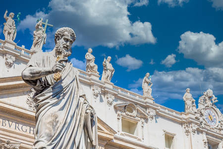 Statues on the roof of St. Peter's Basilica