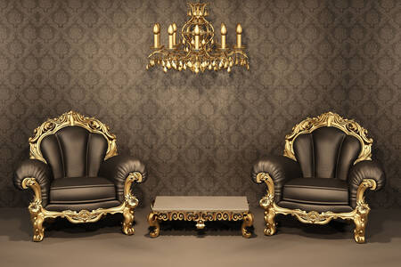Luxurious furniture in the interior