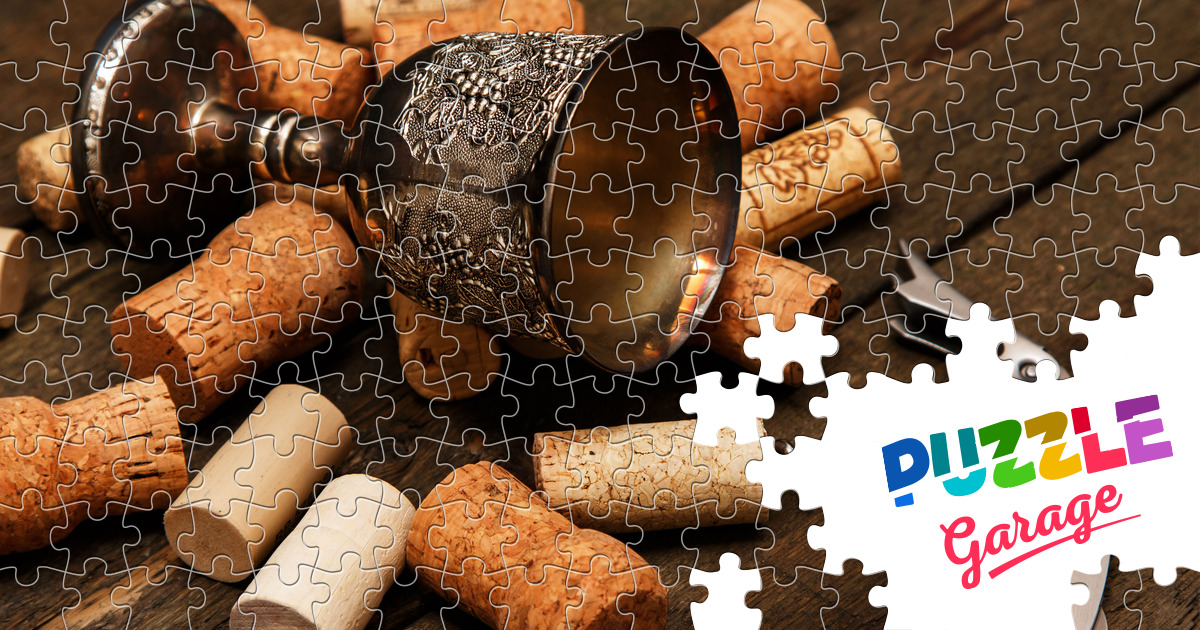 Cup, wine corks and corkscrew Jigsaw Puzzle (Stuff, Tools) Puzzle Garage
