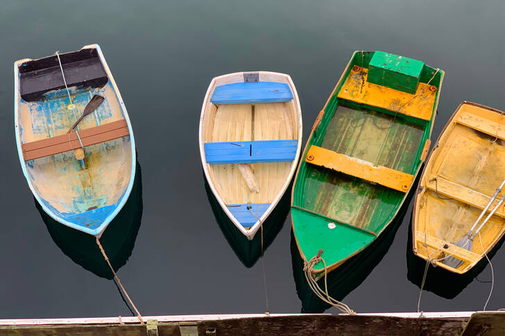 Barcos viejos y coloridos