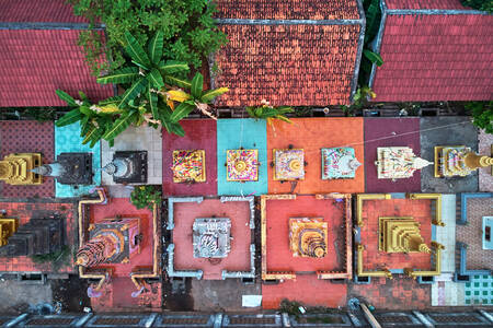 Top view of pagodas in Siem Reap
