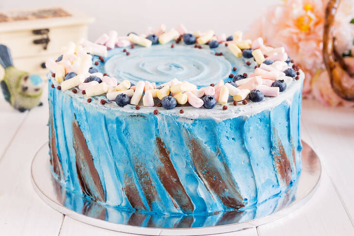 Gâteau bleu