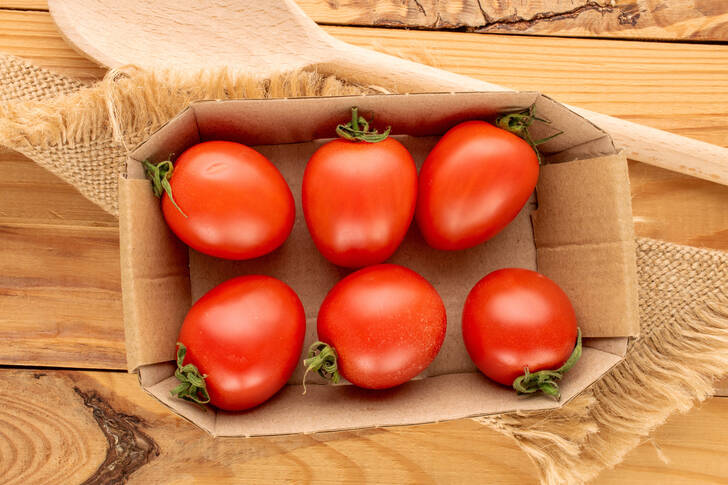 Tomatoes in a box