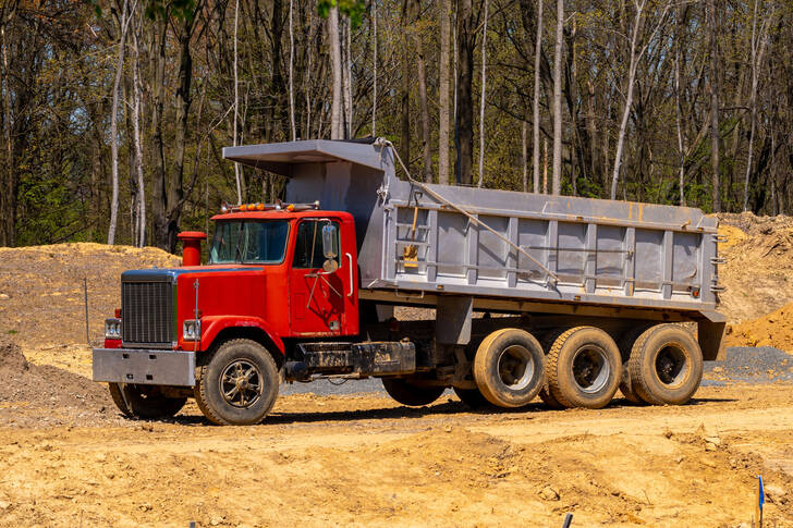 Truck at a construction site