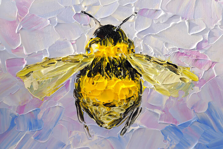 Schilderij van een hommel