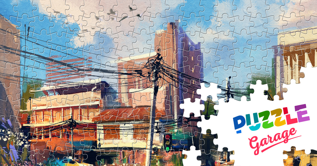 The streets of the city Jigsaw Puzzle (Art, Painting) | Puzzle Garage