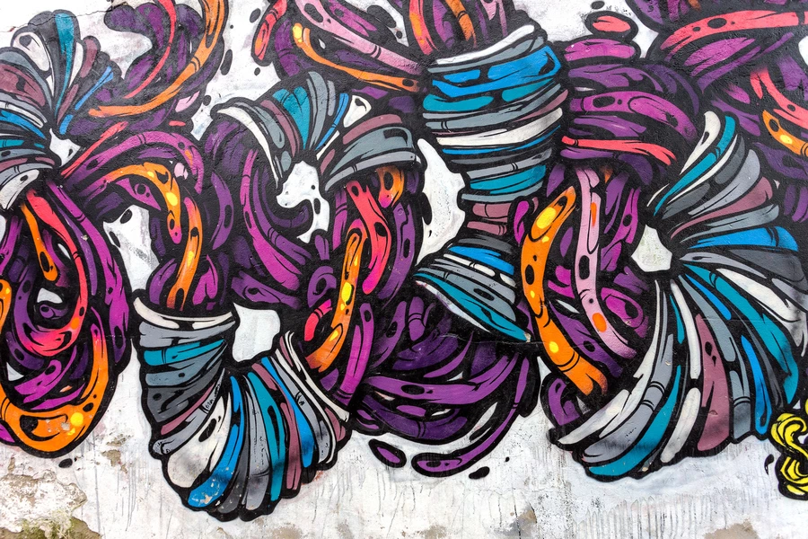 Pictură abstractă pe perete
