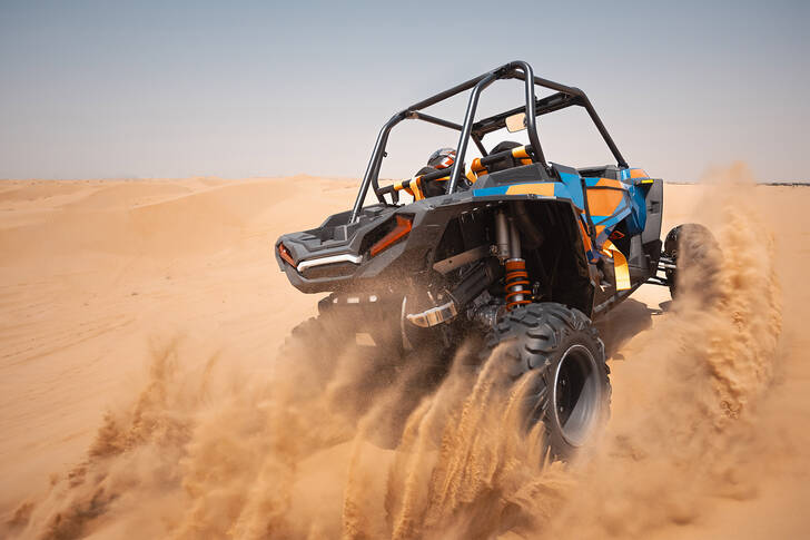 All-terrain vehicle in the desert