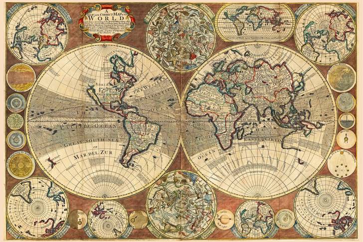 Mapa antigo do mundo