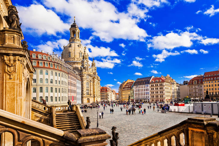 Neumarkt square in the center of Dresden