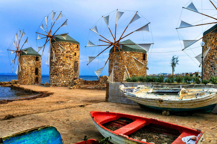 Windmills on the island of Chios
