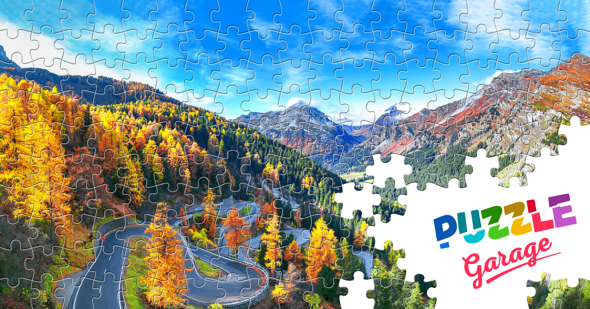 The road through the Maloya pass Jigsaw Puzzle (Architecture, Roads ...