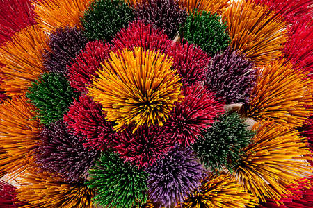 Multicolored incense sticks