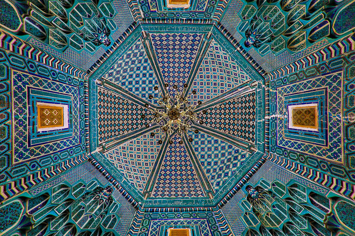 Ceiling in the mausoleum of Shahi Zinda
