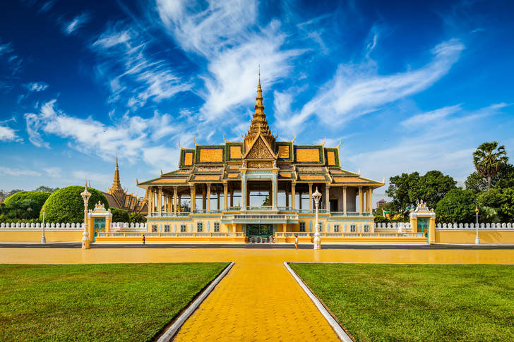Άποψη του Βασιλικού Παλατιού στη Πνομ Πεν
