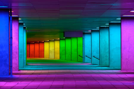 Colorful tunnel in Rotterdam