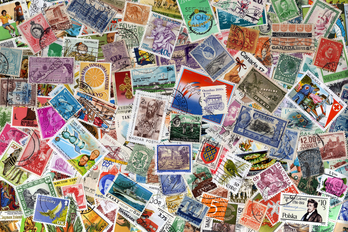 Collection of postage stamps of different countries Jigsaw Puzzle ...