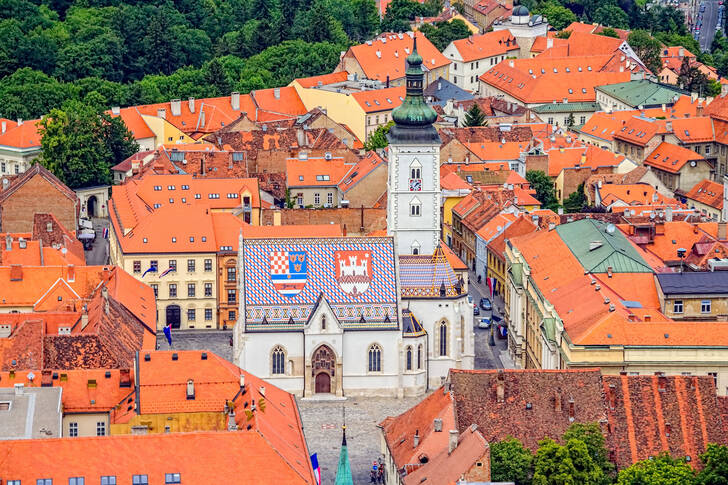 View of St. Mark's Church in Zagreb