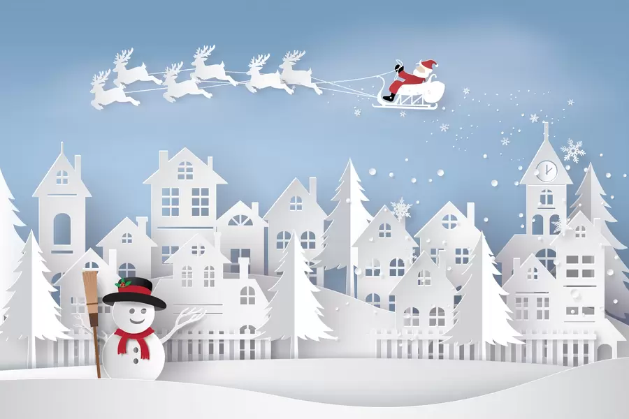 Kerstman in de lucht