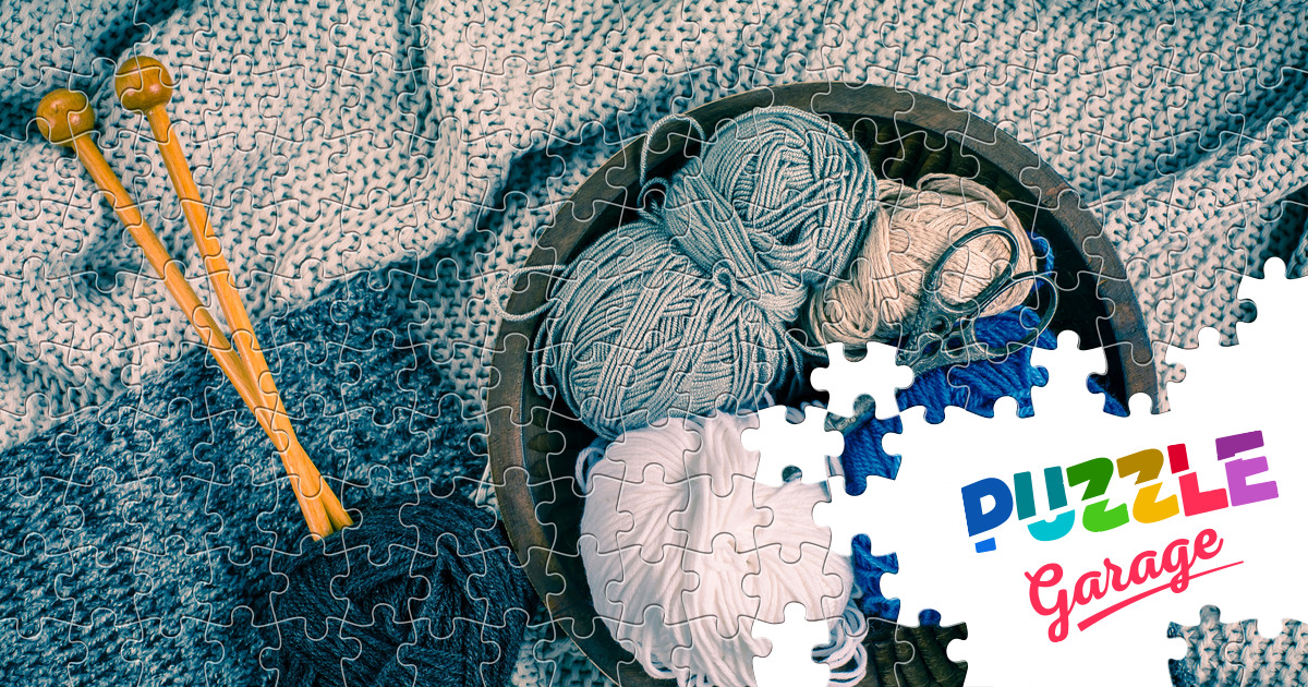 Blue yarn Jigsaw Puzzle (Home, Needlework) Puzzle Garage