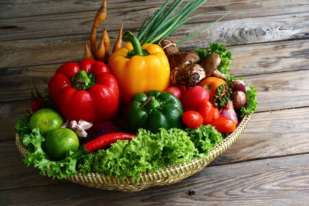 Vegetables on a platter