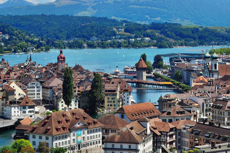 Panorama van de stad Luzern
