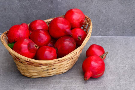 Pomegranates in a basket