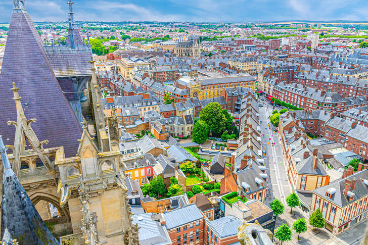 Uitzicht op het stadscentrum van Amiens