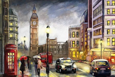 Rainy streets of London