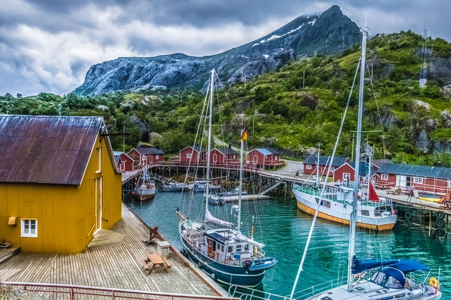 Schepen in het dorp Nusfjord